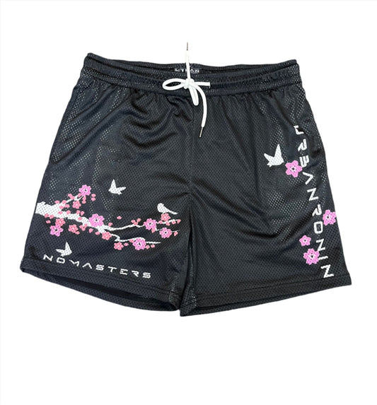 (H) SAKURA - BLACK UNISEX SHORTS (PRE-ORDER)